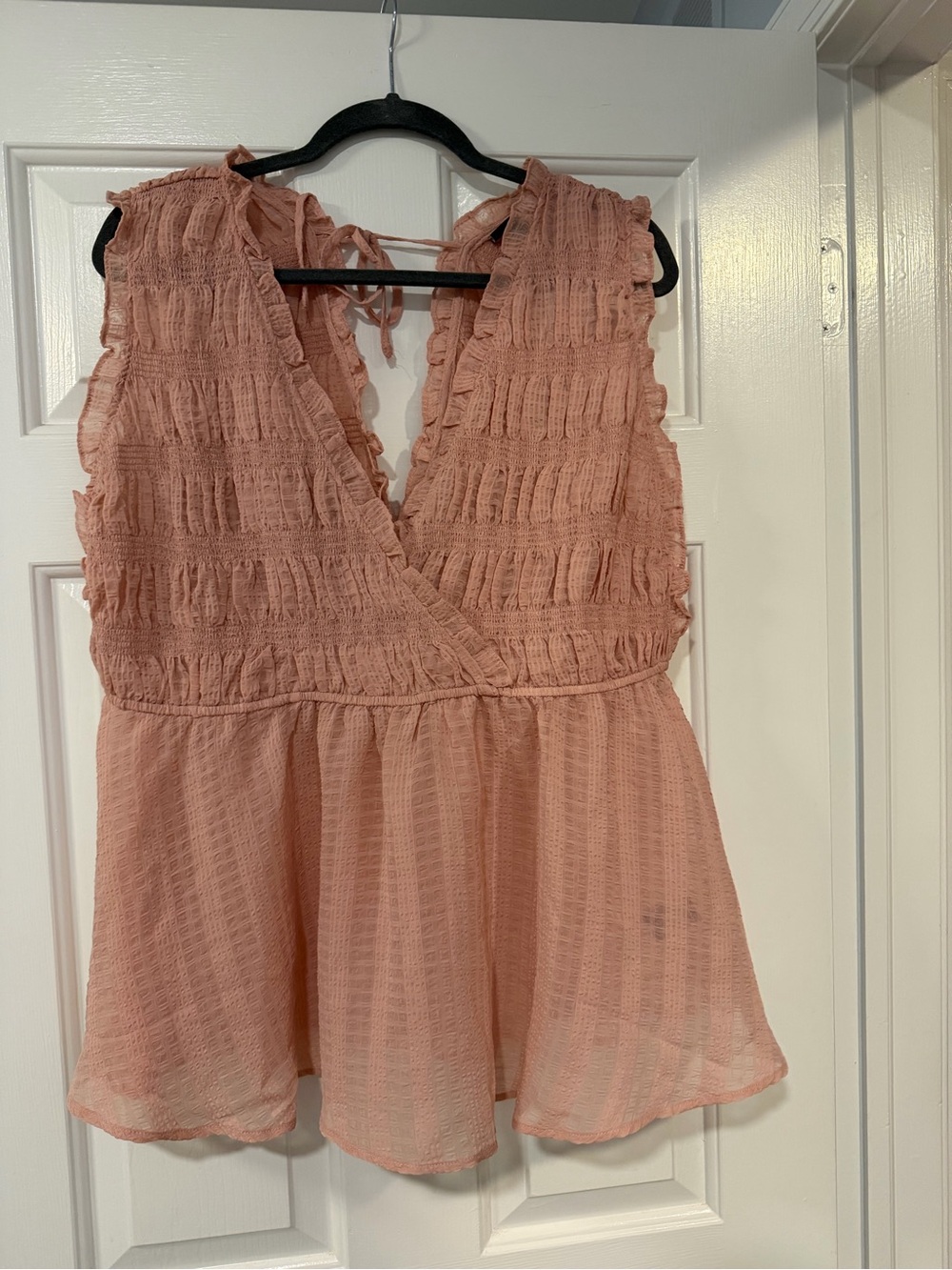 torrid Blush Pink Ruffle V-Neck Peplum Tank
